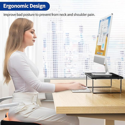 BESIGN MS01 Monitor Stand Riser, Height Adjustable Laptop Stand, Computer Monitor Stand for Monitor, Computer,Laptop,Printer (Black)