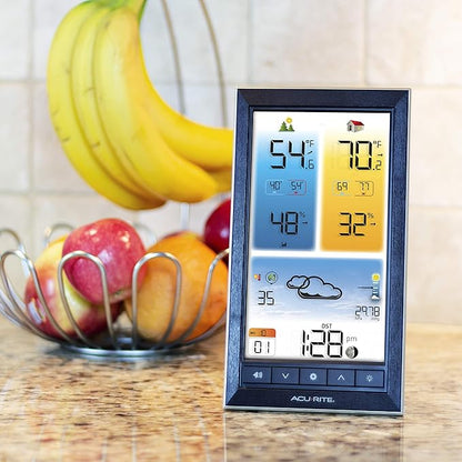 AcuRite Home Weather Station with Vertical Full-Color Display, Wireless Outdoor Thermometer for Indoor/Outdoor Temperature and Humidity (01201M)