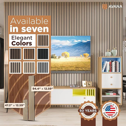 Avana Modern Acoustic Wood Wall Panels – 94.4 X 12.6 Inch White Oak Acoustic Panels 1 PC – Wall Panels For Interior Wall Decor for Homes, Offices, Studios – Sturdy And Durable Wood Panels For Wall