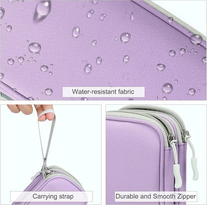 FYY Electronic Organizer, Travel Cable Organizer Bag Pouch Electronic Accessories Carry Case Portable Waterproof Double Layers All-in-One Storage Bag for Cable, Cord, Charger, Phone,-Light Purple