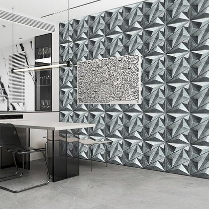 Art3dwallpanels 33 Pack 3D Wall Panel Diamond for Interior Wall Décor, PVC Textured Wall Panels, 12''x12'' Cover 32.Sq.Ft. Patina Bronze