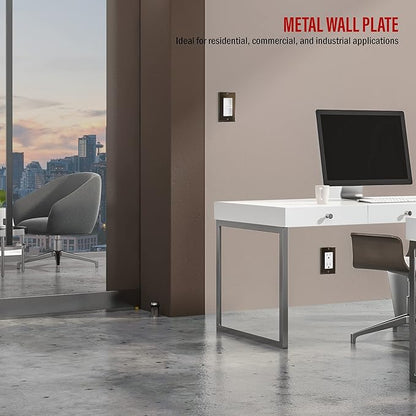 ENERLITES Decorator Switch Metal Wall Plate, Stainless Steel Outlet Cover, Corrosion Resistant, Standard Size 1-Gang 4.50" x 2.76", Stainless Steel 201, 7731-PBK, Polished Black