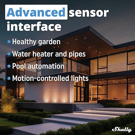 Shelly Plus Uni | Smart Wi-Fi and Bluetooth Operated Module with Dry Contacts | Home Automation | Compatible with Alexa & Google Home | No Hub | Precise Voltmeter | Pulse Counting | Sensor Interface