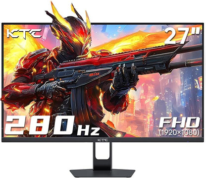 KTC 27 Inch 280Hz Gaming Monitor, FHD 1080P 240Hz PC Computer Monitor, Fast VA Panel, 1ms GTG, FreeSync G-Sync Compatible, HDR Support, 126% sRGB, HDMI and Displayport Inputs, H27E22P