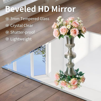 CILIBER Beveled Bathroom Mirror, 30x48 Large Frameless Mirrors for Over Sink, Upgraded Shatterproof Beveled Frameless Vanity Mirror for Bedroom, Living Room and Entryway (Horizontal/Vertical)