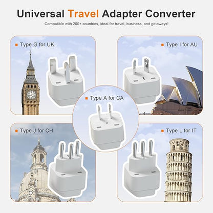 220v to 110v Travel Voltage Converter : International Universal Power Plug Adapter Outlet Converters US to Europe - High Power Hair Dryer Dual Voltage Step Down Plugs Transformer for European UK EU
