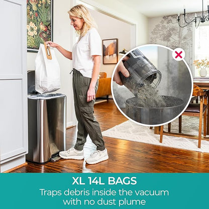 Kenmore BU1001 B200 Series Commercial Grade Vacuum Cleaner Lightweight 14L Capacity Bagged Upright Vac with LED Headlight and 2-Speed Setting Powerful Suction for Pets, Carpets & Hard Floor