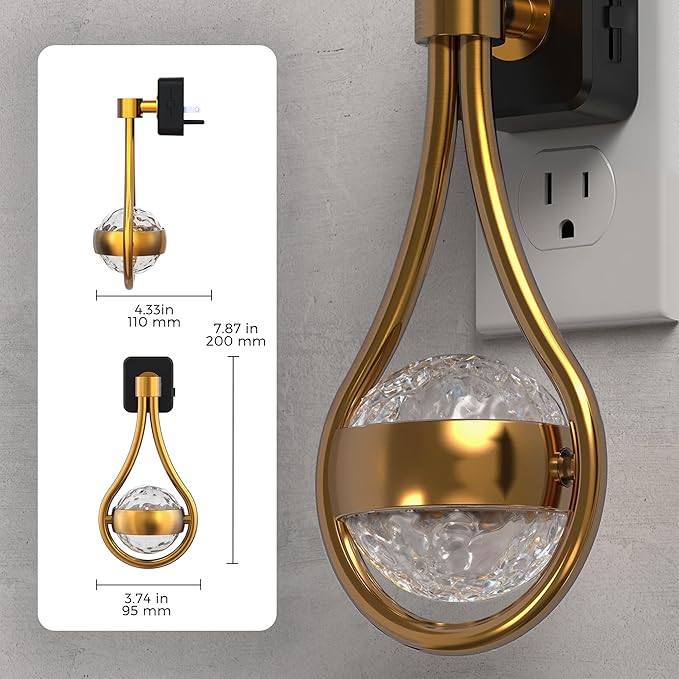 L LOHAS LED Night Lights Plug Into Wall: Star Projector Nightlight, Dusk to Dawn Sensor, 3000K Soft White, 330°Rotating Globe Night Light for Bedroom, Hallway, Home Decor, Gaming Room