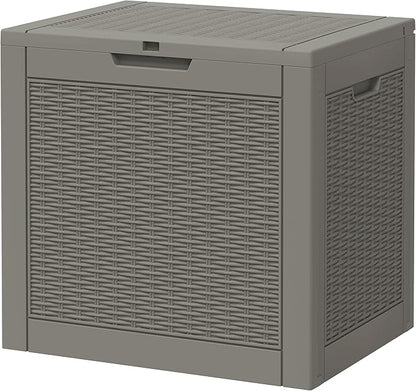 NUNU LAB 30 Gallon Outdoor Storage Box Waterproof, Outside Package Delivery Deck Boxes with Lockable Lid, Backyard Storage Bin For Garden Tools, Patio Cushions Accessories, Gray