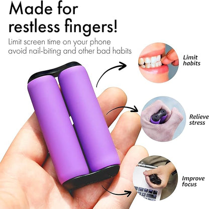 ONO Roller - Handheld Fidget Toy for Adults | Help Relieve Stress, Anxiety, Tension | Promotes Focus, Clarity | Compact, Portable Design (Purple, Junior Size - ABS Plastic)