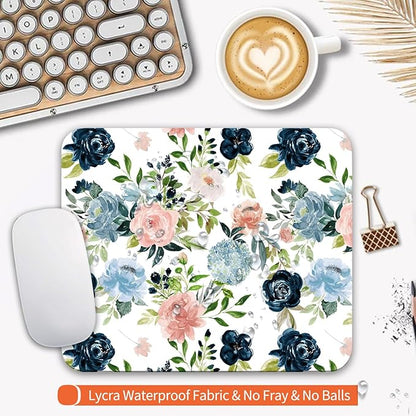 Armanza Square Mouse Pad Pretty Flowers, Personalized Premium-Textured Custom Mouse Mat Design, Washable Mousepad Cloth, Non-Slip Rubber Base Computer Mouse Pads for Wireless Mouse