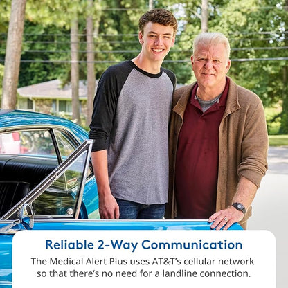ADT Medical Alert Plus - in-Home Medical Alert System for Seniors - Cellular 4G Coverage, 600ft Pendant Range, Home Temperature Monitoring, 24/7 U.S. Based Monitoring (White Wristband)