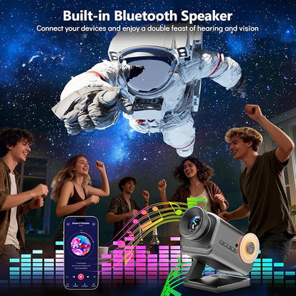 Rossetta 3D Projector, 60 Themes HD 3D Galaxy Projector with Bluetooth Speaker & Remote, 1H/2H Timer, Night Light for Bedroom, Home Decor, Party, Valentines Day, Gifts for Adults, Girls, Boys