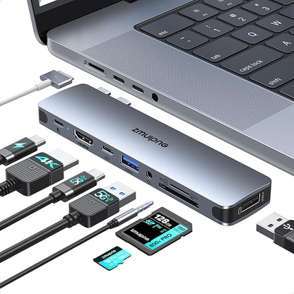 USB C Hub Adapter for MacBook Pro Air 2022 2021 2020 2019 Docking Station for MacBook M1 M2 USB C to HDMI Mac Accessories Multiport Dongle with 4K HDMI USB 3.0 SD TF Thunderbolt 3 USB-C Port Type C