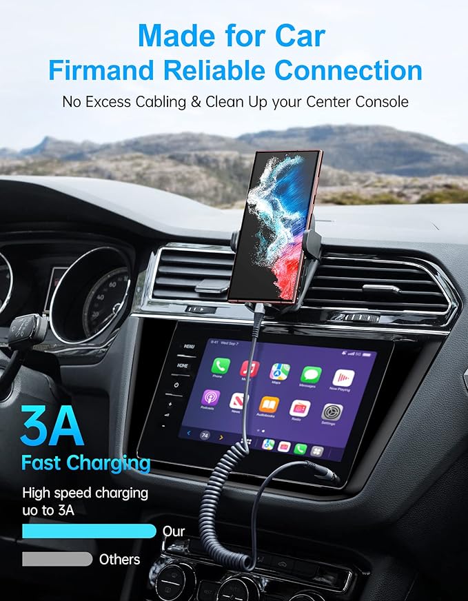 USB Type C Coiled Cable Fast Charging (3FT/5FT), 2Pack Android Auto Charging Cord for Car, Short USB A to USB C Charge Cable Compatible with iPhone 17/16/15/Pro Max/Samsung Galaxy S20 Note 10 and More