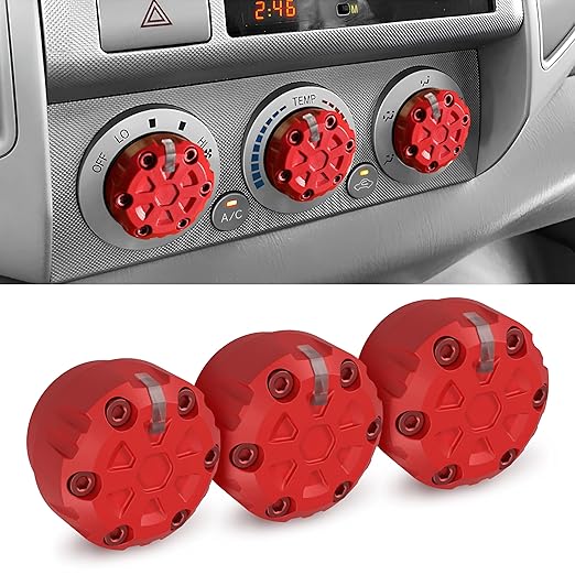 2nd Gen Tacoma Accessories AC Knob Upgrade - 2005,2006,2007,2008,2009,2010,2011,2012,2013,2014,2015 Tacoma Climate Control Dial Mods Set - 2nd Gen Tacoma Mods - for Toyota Interior Replacement Kit