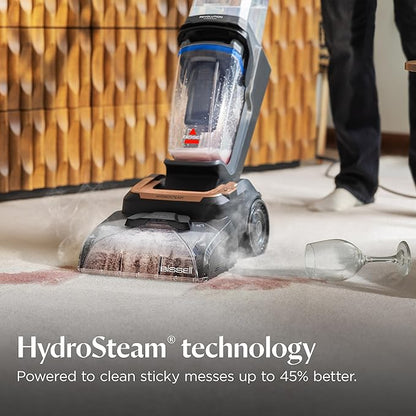 BISSELL Revolution HydroSteam Carpet Cleaner, Upright Deep Cleaner, HydroSteam Technology, 4-inch Self-Cleaning Tough Stain Tool & Formulas Included, 4123