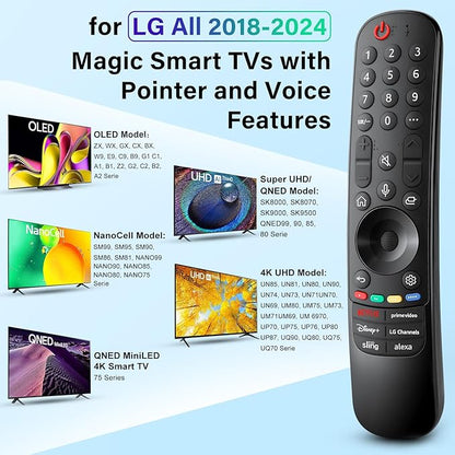 Universal for LG-TV-Magic-Remote-Control-Replacement UHD OLED QNED NanoCell MiniLED C1 C2 C3 C4 4K 8K Smart TVs,MR23GA with Pointer and Voice Function 2018-2024