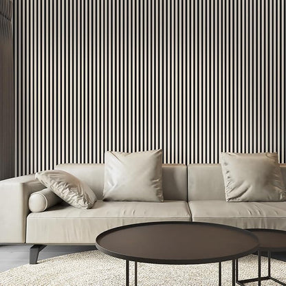 Art3d 8-Pack WPC Wood Slat Wall Panel for Interior Décor, 3D Wood Fluted Acoustic Paneling for Living Room Bedroom Home & Office Accent Wall Decor - 96 x 6 Inch Oak