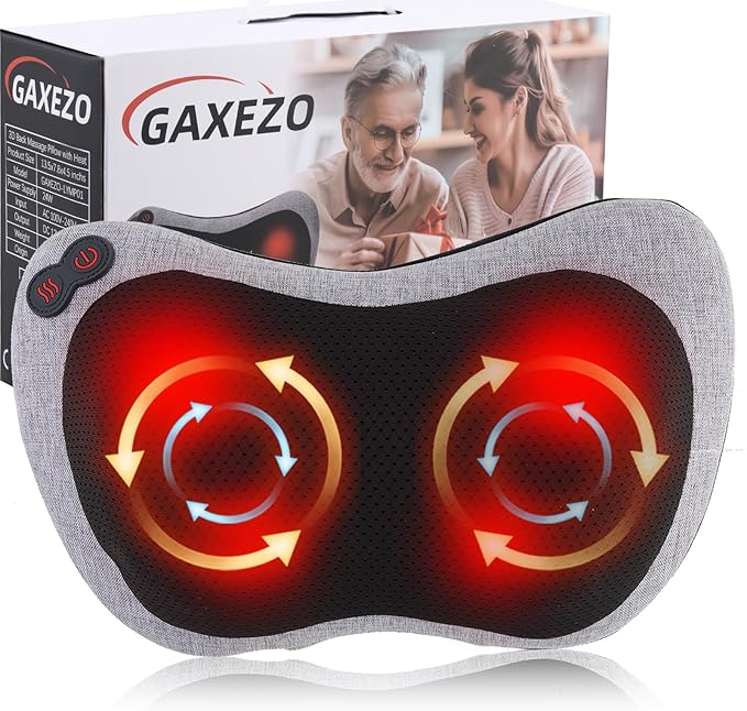 Massage Pillow, Neck and Back Massager with Heat, Shiatsu Massage Pillow for for Back, Shoulder, Leg, Foot, Gift for Men Women Mom Dad, Stress Relax at Home Office and Car