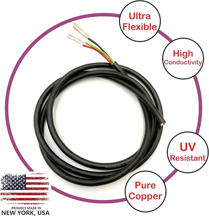 NATIONAL Wire & Cable – 22 AWG 4-Conductor Premium Copper Wire, 25 ft, Stranded | Made in USA, Flexible Jacket | Electronics, Alarms, Signal Wiring, DIY, Indoor and Outdoor Use