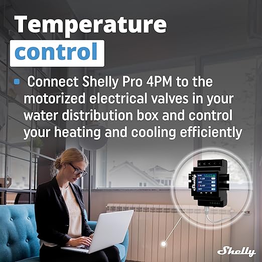 Shelly Pro 4PM | Wi-Fi & LAN, 4-Channel Smart Relay with Power Metering | Home Automation | Compatible with Alexa & Google Home | iOS Android App| Remote Appliances Control and Monitoring