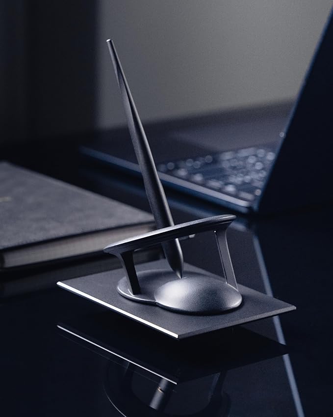 novium Hoverpen Interstellar - Space Black, Ballpoint Pen, Unique Conversational Starter, Premium Futuristic Design, Precision Flow Ink, Schmidt Ballpoint Cartridges