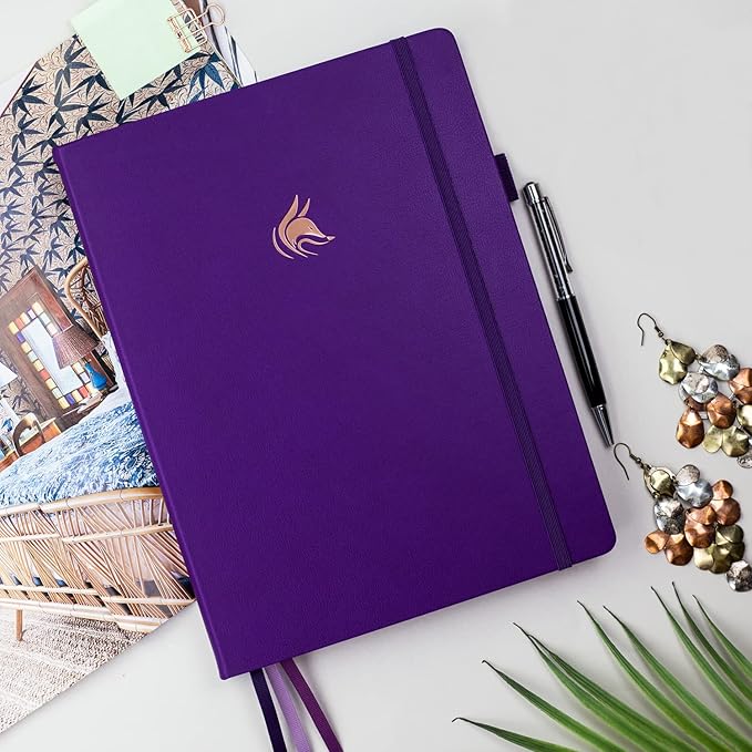 Clever Fox Planner Pro Premium – Luxurious Weekly & Monthly Planner with Budget Organizer for Productivity & Goals, Undated, A4 (Purple)