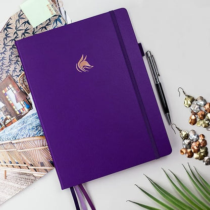 Clever Fox Planner Pro Premium – Luxurious Weekly & Monthly Planner with Budget Organizer for Productivity & Goals, Undated, A4 (Purple)