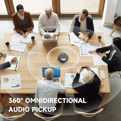 HORION Conference Speaker with Microphone, Wireless Bluetooth Speakerphone for Office Meeting Computer PC, w/8 Mics, 20ft Voice Pickup, 8H Call Time, AI Noise Cancelling, Portable with Zoom/Teams
