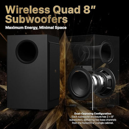 Nakamichi Dragon 11.4.6 Home Surround Sound System with Dolby Atmos and DTS:X Pro. Best Soundbar with AVR Processing