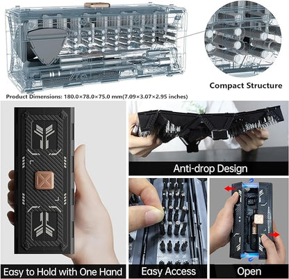 Precision Screwdriver Set with 21 Kinds of 160 Magnetic Bits, JAKEMY Multi-Bits Professional Laptop Screwdriver Repair Kit for Most Electronic Devices, Watch, Xbox, Console, Glasses, Doorbell, DIY