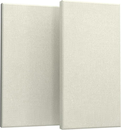 UMIACOUSTICS 2 PCS Acoustic Panel, 47.2" x 23.6" x 2" Fiberglass Sound Proof Wall Panels, Sound Absorbing Panels for Studios, Office, Home Theater. Off White