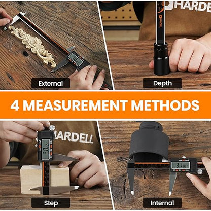 HARDELL Digital Caliper 12 Inch, Stainless Steel Caliper Measuring Tool with Large LCD Screen, Auto-Off Feature, Inch/Millimeter, Electronic Vernier Caliper for DIY, Jewelry, Parts, 3D Printing