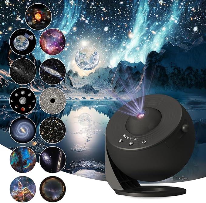 Planetarium Star Projector,Rusoso Galaxy Projector,13 in 1 Film Discs Projector Galaxy Night Light Starry Sky Lamp,360 ° Rotation, Low Noise,for Kids,Bedroom,Party,Game Rooms