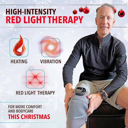 FORTHiQ RED+ Knee Brace with Heat and Red Light Therapy, Knee Massager with 5 Intensity Levels, 52 Red & Infrared Lights, Cordless, Adjustable for Knees, Elbows & Shoulders, FSA-HSA Eligible, 2 Pieces