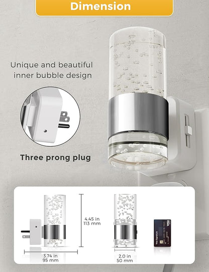 L LOHAS LED Night Light, Plug in Night Light with Auto Light Sensor, Brightness Adjustable with Daylight White 5000K, Wall Sconce-Style Design Nightlight for Bathroom, Hallway, Enterway