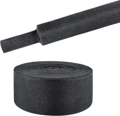 Sonoreboom 2 in 1 Heat Shrink Braided Sleeving Fabric Tubing-Ideal fit Irregular Shape Hose/Cable/Wire (45FT, 1-3/8"(34mm))