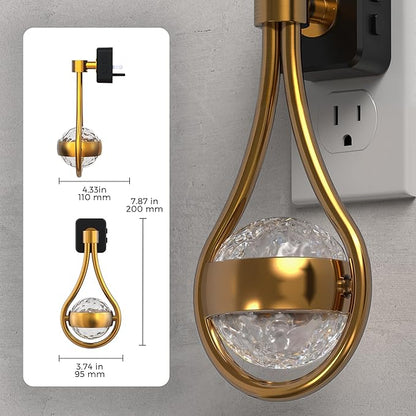L LOHAS LED Night Lights Plug Into Wall: 2 Pack Star Projector RGB Night Light with 10 Color Change, Dusk to Dawn Sensor, 330°Rotating Globe Night Light for Bedroom, Hallway, Home Decor, Gaming Room