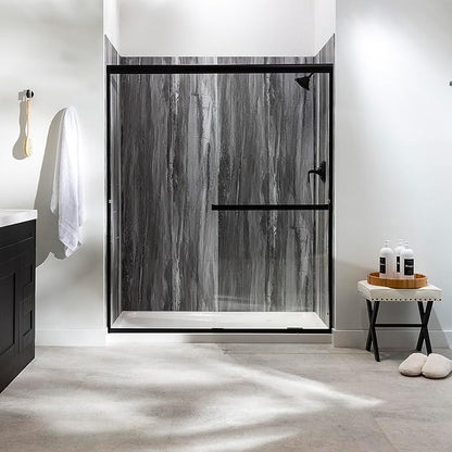 Palisade 78in x 60in x 36in Waterproof Vinyl Shower Surround Kit with Accessories in Urban Cliff