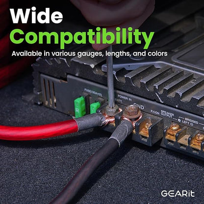 GEARit 8 Gauge Wire, for Automotive Power/Ground, Battery Cable, Car Audio, RV, Amp, CCA, Automotive Wire, Amp Kit, Battery Cables, Wiring Kit, (25 feet Each- Black/Red)
