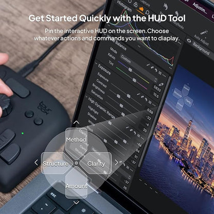 TourBox NEO - Customizable Editing Controller, Photo Color Grading Illustration Speed Editor, Intuitive Control Boost Productivity, Programmable Keyboard for Adobe CSP and More, Works with Mac/PC