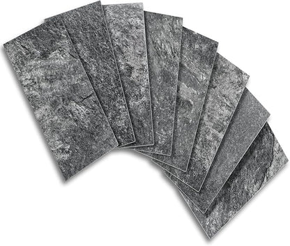 Vamos Tile 100 Pieces Peel and Stick Backsplash Tiles, 3" x 6" PVC Subway Tile, Black Slate Stick on Backsplash Tiles for Kitchen/Bathroom/Fireplace/Laundry/Camper