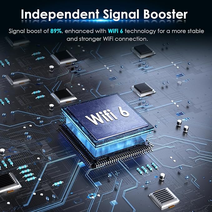 2025 AX1800 WiFi 6 Extender Signal Booster - Dual Band 2.4G/600Mbps & 5.8G/1200Mbps, WiFi Extender with Gigabit Port, 802.11AX Tech, 12999 Sq.Ft Long Range WiFi Repeater, Connects 100+ Devices