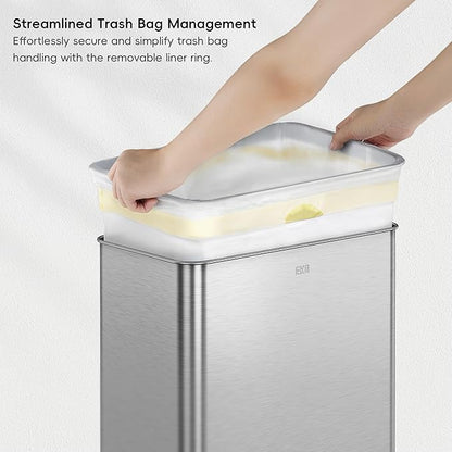 EKO Mirage X 80 Liter / 21.1 Gallons Motion Sensor Trash Can, Automatic Large Kitchen Trash Can Touchless, Stainless Steel