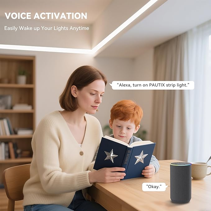 PAUTIX CCT COB LED Strip Light White Tunable 3200LEDs,CRI90+ 16.4ft/5m Dimmable 2700K-6500K 24V LED Tape Lights Kit,Work with Alexa/Google Assistant,for Under Cabinet Bedroom Kitchen DIY Lighting