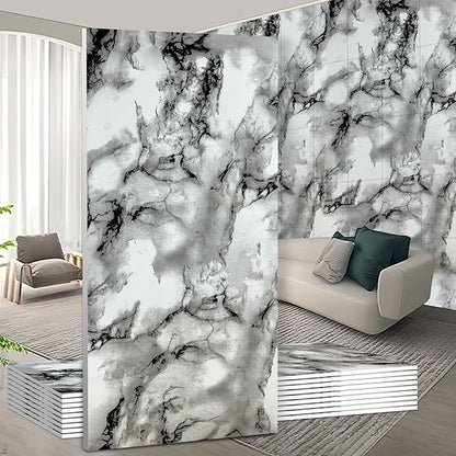 Wall Panels Peel and Stick，PVC Imitation Artificial Marble Tiles Sticker，20 pcs 23.6" L x 11.8" W，Heat-Resistant Backsplash Tile，Ideal for Kitchen Bathrooms Living Rooms Bedrooms.
