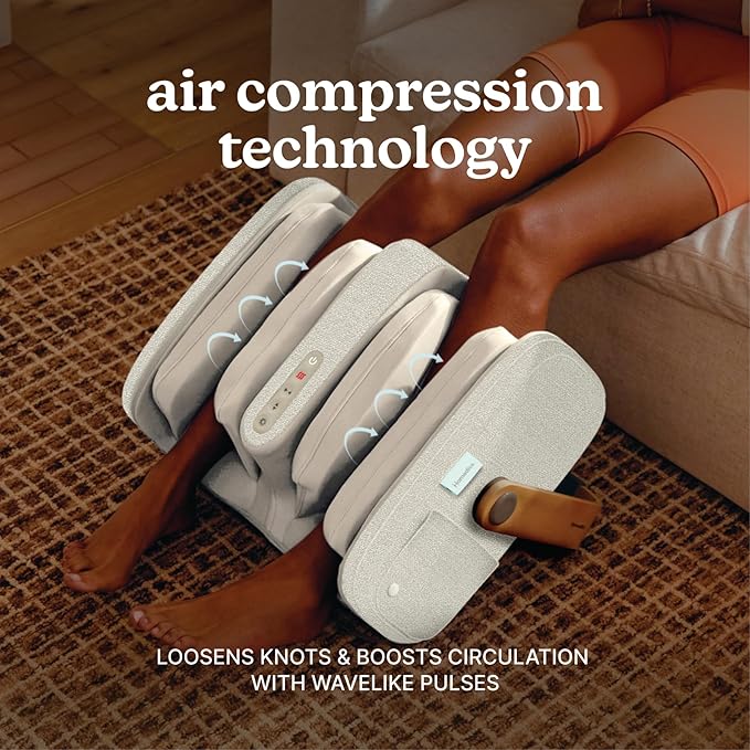 Homedics Luxe Comfort Foot Massager & Calf Massager with Heat, Shiatsu, Deep Kneading, Air Compression, Circulation Boost, Relaxation, Adjustable Modes, Post-Workout Recovery