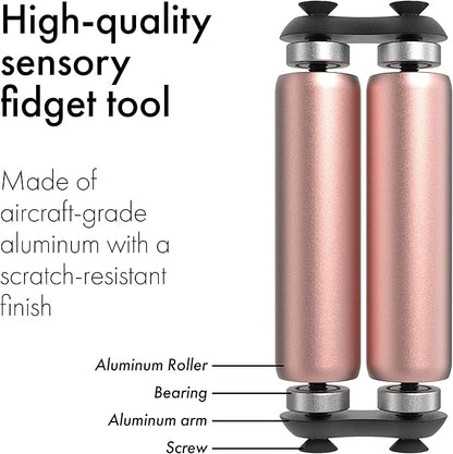 ONO Roller - Handheld Fidget Toy for Adults | Help Relieve Stress, Anxiety, Tension | Promotes Focus, Clarity | Compact, Portable Design (Rose Gold, Full Size - Aluminum)