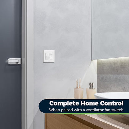 TOPGREENER Motion Sensor Switch, PIR Sensor with Ambient Light Level, 𝐍𝐨 𝐍𝐞𝐮𝐭𝐫𝐚𝐥 𝐑𝐞𝐪𝐮𝐢𝐫𝐞𝐝, Ground Wire Required, Occupancy & Vacancy Modes, Single Pole, TDOS5-JM-W-2PCS, White